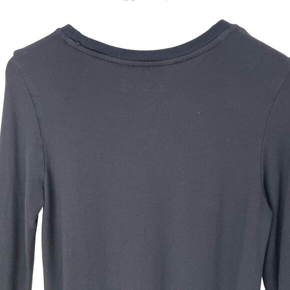 ATHLETA Sweatshirt Womens Small Black Nirvana Twist Front Long-Sleeve Crewneck - Picture 4 of 8